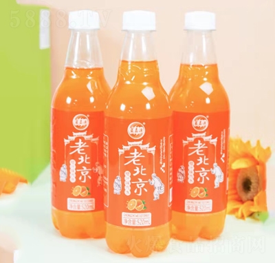 蓝嘉源老汽水瓶装汽水老北京汽水招商碳酸饮料橙汁味520毫升