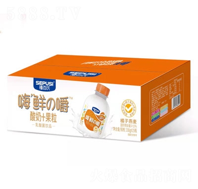 禧百氏嗨鲜の嚼酸奶果粒乳酸菌饮品橘子燕麦礼盒330g×15瓶