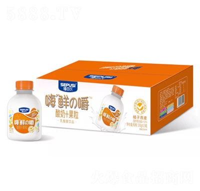 禧百氏嗨鲜の嚼酸奶果粒乳酸菌饮品橘子燕麦330g×15瓶