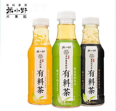 米小野大果粒有料茶450ml（瓶）