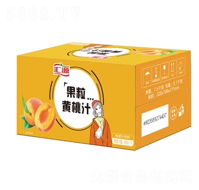 汇源果粒黄桃汁饮品1x15标箱