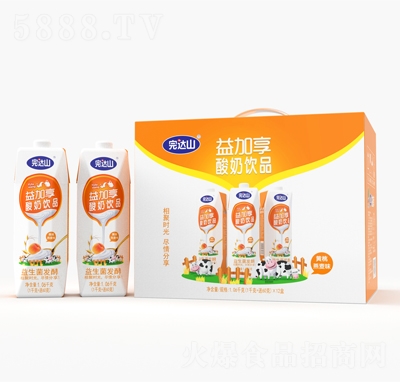 完达山益加享酸奶饮品黄桃燕麦味1.06千克X12盒