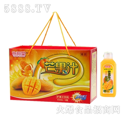 怡和堂芒果汁饮料450mlx8瓶礼盒装