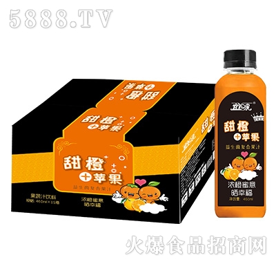 宜泉甜橙+苹果益生菌复合果蔬汁450mlx15瓶
