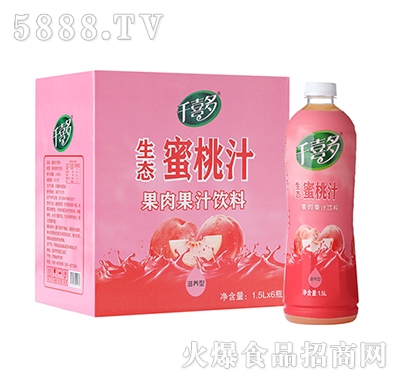 千喜多生�B蜜桃果肉果汁�料1.5L×6瓶
