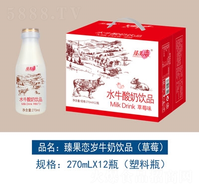臻果恋水牛酸奶饮品草莓味270mlX12