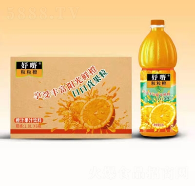 妤�S粒粒橙橙汁果汁饮料1.8LX6