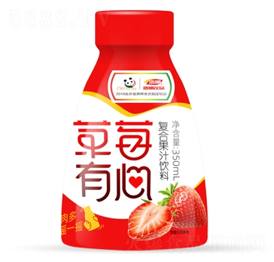 浩明草莓有心复合果汁饮料350ml