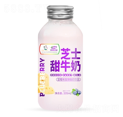 浩明芝士甜牛奶蓝莓味发酵酸奶饮品320ml