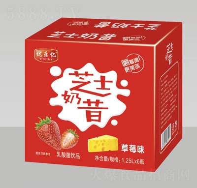 优乐亿芝士奶昔乳酸菌饮品草莓味1.25LX6