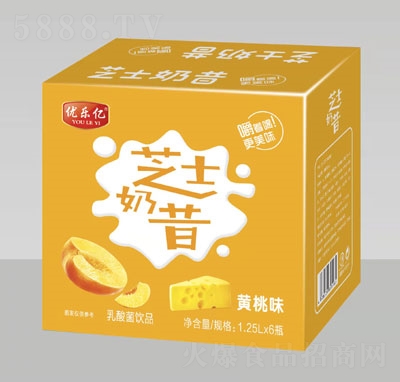 优乐亿芝士奶昔乳酸菌饮品黄桃味1.25LX6