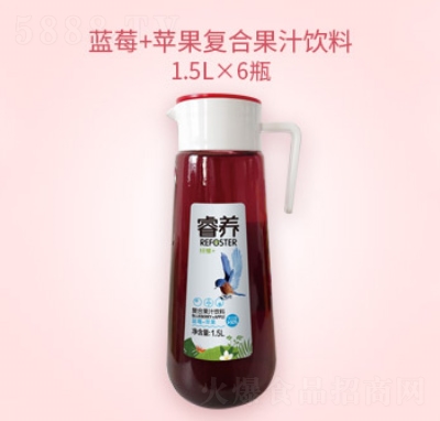 睿养蓝莓+苹果复合果汁饮料1.5L×6瓶