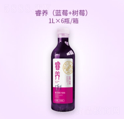 睿养瓶装饮料蓝莓+树莓复合果汁1L×6瓶