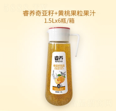 睿养奇亚籽黄桃果粒果汁饮料1.5L×6瓶