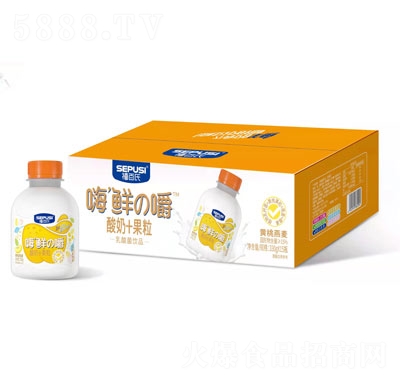 禧百氏嗨鲜の嚼酸奶果粒乳酸菌饮品黄桃燕麦礼盒330g×15瓶
