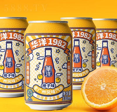华洋1982橙子味汽水330ml