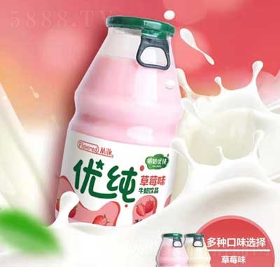 明姑优纯牛奶饮品草莓味