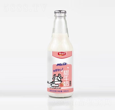豪园甜牛奶含乳饮料草莓味300ml