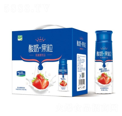 乐牛酸奶椰果果粒饮品乳酸菌饮品草莓味280ml×8