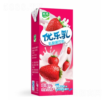 乐牛乳酸菌饮料草莓味草莓牛奶250ml