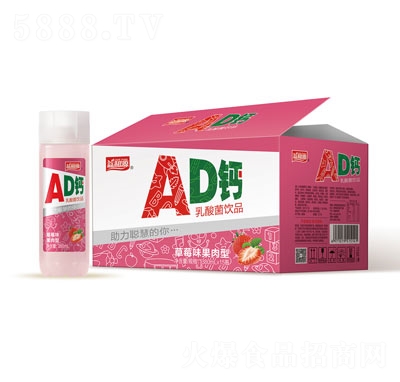 益和源AD钙乳酸菌饮品草莓味果肉型380ml×15瓶