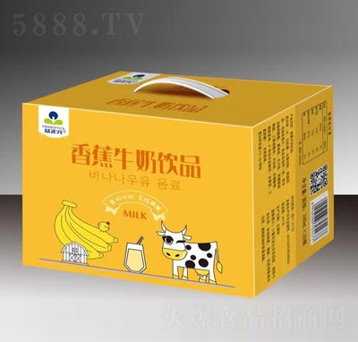 益正元香蕉牛奶�品果汁甜牛奶�Y盒�b