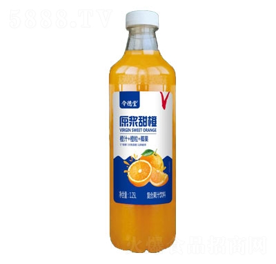 令德堂原浆橙汁+橙粒+椰果复合果汁1.25L