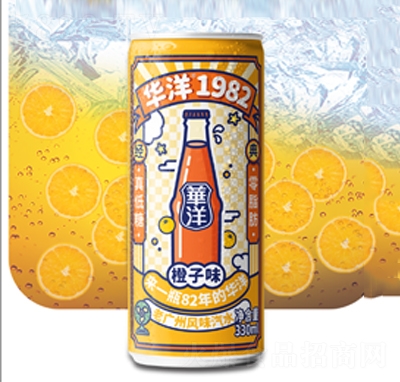 华洋1982老广州风味果汁汽水橙子味330ml