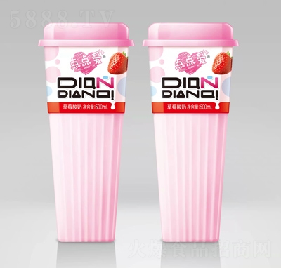 点点爱草莓酸奶600ml夏季办公室冷饮方盒杯装系列杯装果汁