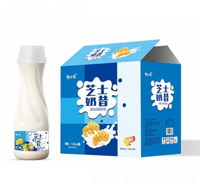 白小乐芝士奶昔原味果粒奶昔1.25LX6瓶