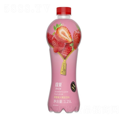 稼果草莓果汁果粒饮料1.25L