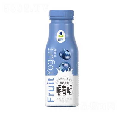 益正元酸奶果粒嚼着喝果粒酸奶饮品瓶装招商代理商超货源蓝莓味