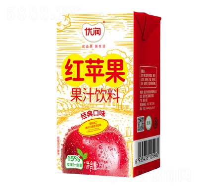 优润红苹果果汁饮料盒装果汁饮料