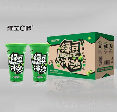 维宝C咔绿豆冰沙风味饮料400mlx30杯箱装饮品商超货源