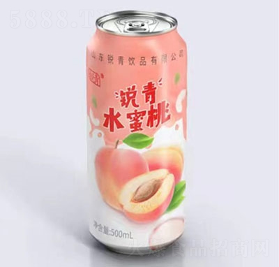 锐青水蜜桃果味饮料易拉罐饮料500ml