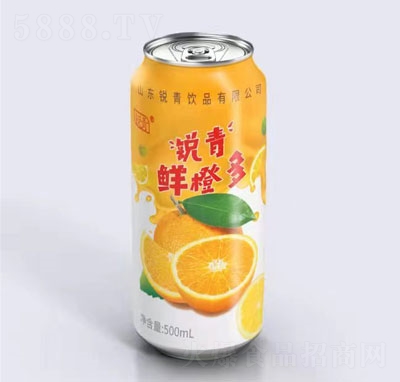 锐青鲜橙多果味饮料易拉罐饮料500ml