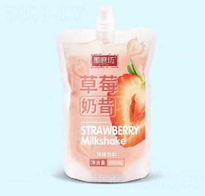 徽磨坊袋装系列风味饮料草莓奶昔300ml