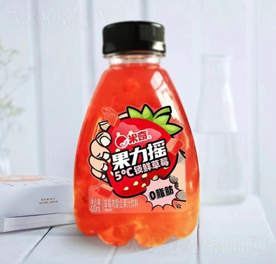 米奇果力摇草莓果肉果汁420mlx15瓶夏季饮品招商代理