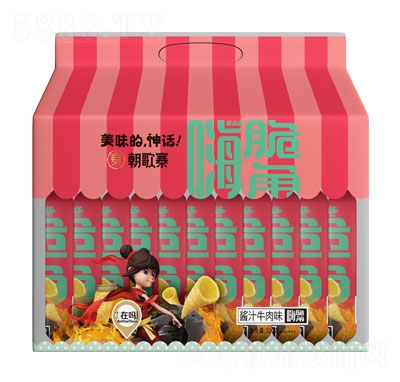 朝歌寨嗨脆角酱汁牛肉味膨化食品320克