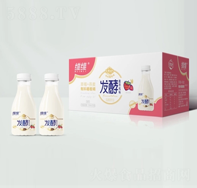 维维发酵酸奶草莓+燕麦低糖型318mlX15瓶酸奶饮料招商代理