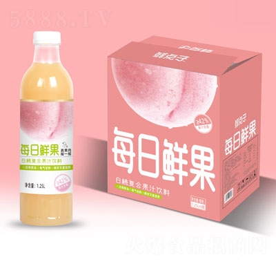 每日鲜果白桃复合果汁饮料夏季饮料1.25LX6