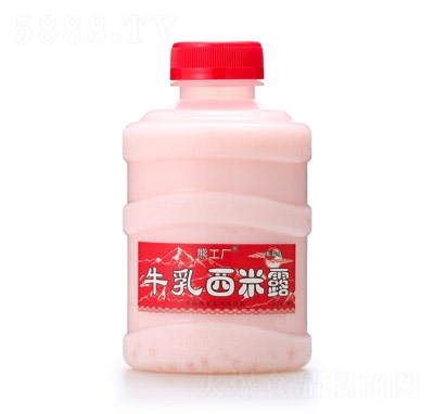 熊工厂草莓牛乳西米露风味饮料500克