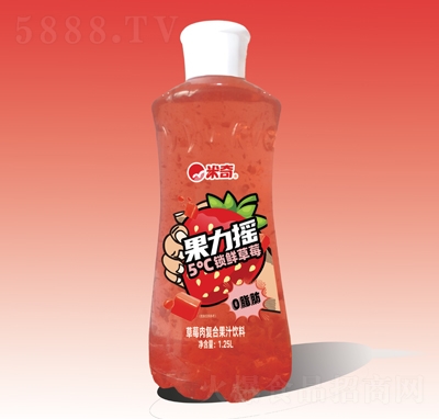 米奇果力摇草莓肉复合果汁饮料低糖型1.25L
