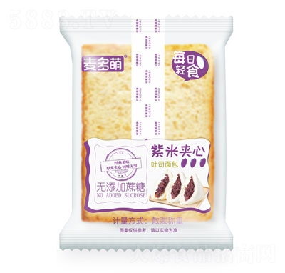 麦多萌无加蔗糖紫米夹心吐司面包休闲糕点