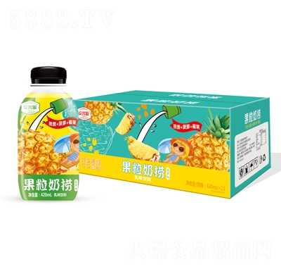 京智源果粒奶捞乳味饮料菠萝味420mlX15