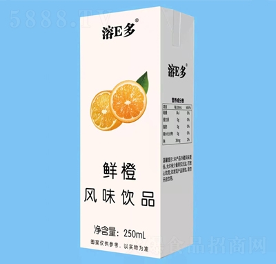 溶E多鲜橙风味饮品250ml夏季饮品招商代理