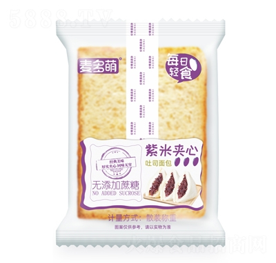 麦多萌无加蔗糖紫米夹心吐司面包