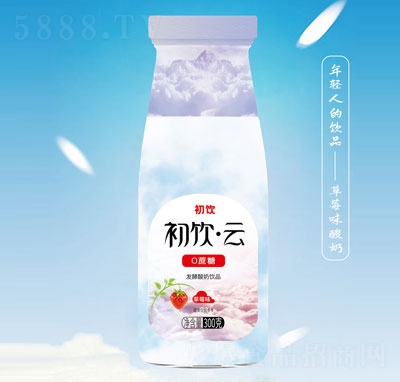 初饮云草莓味发酵酸奶饮品300g