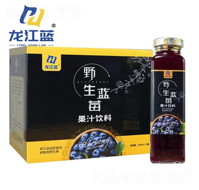 龙江蓝野生蓝莓果汁饮料420ml×12
