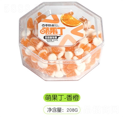 四季热度萌果丁香橙味208g追剧零食休闲食品糖果